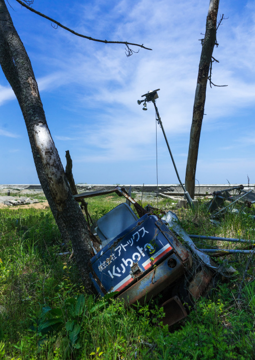 Highly contaminated area after the daiichi nuclear power plant irradiation, Fukushima prefecture, Futaba, Japan