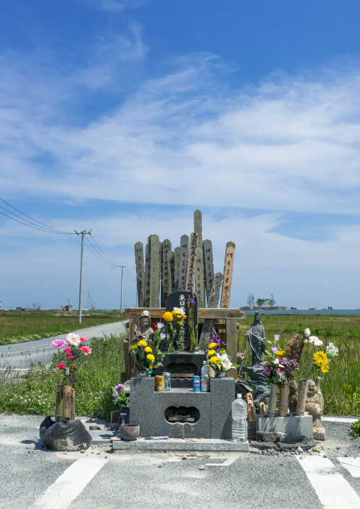 A shrine to victims of the 2011 tsunami, Fukushima prefecture, Namie, Japan