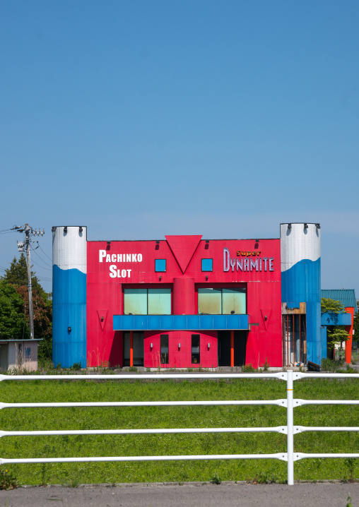 Abandoned pachinko center in the highly contaminated area after the daiichi nuclear power plant irradiation, Fukushima prefecture, Tomioka, Japan
