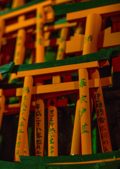 Small gates in fushimi inari shrine, Kansai region, Kyoto, Japan