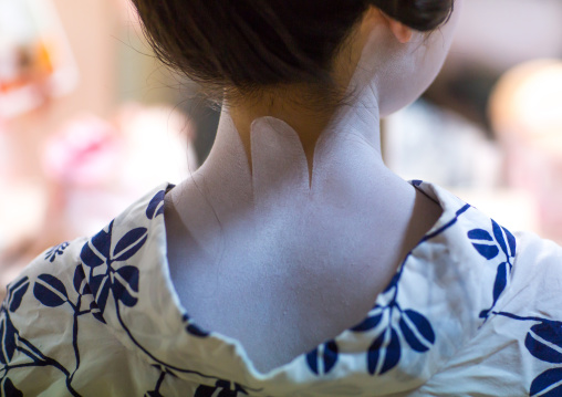 16 Years old maiko called chikasaya neck, Kansai region, Kyoto, Japan