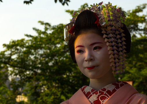 Portrait of a 16 years old maiko called chikasaya, Kansai region, Kyoto, Japan