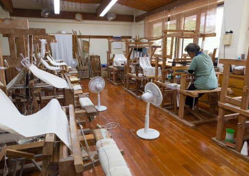 Weaving workshop, Yaeyama Islands, Taketomi island, Japan