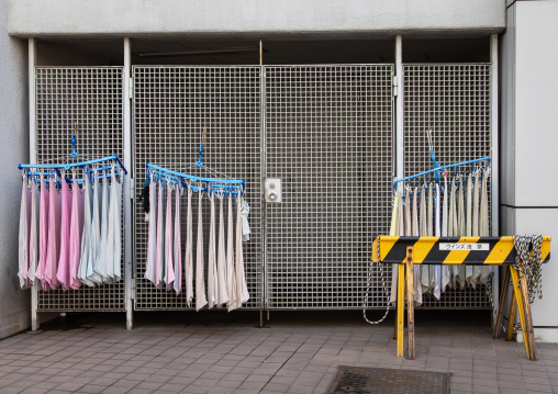 Clothes drying in the street, Kanto region, Tokyo, Japan