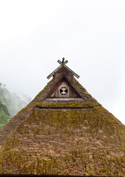 Thatched roofed house in a traditional village, Kyoto Prefecture, Miyama, Japan