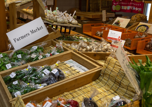 Farmers market vegetables, Kyoto Prefecture, Miyama, Japan