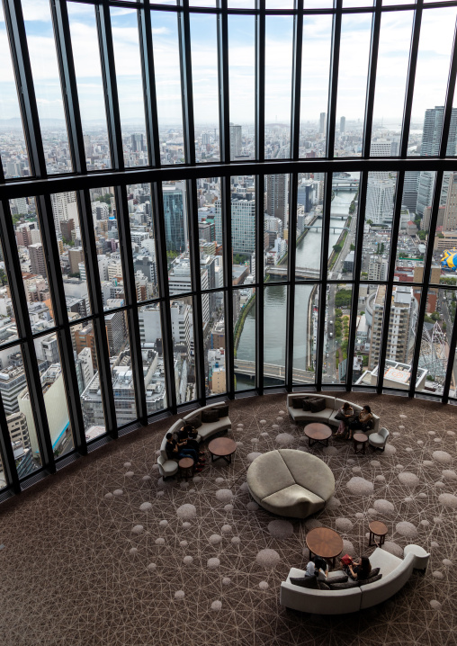 Cityscape seen from the Conrad hotel, Kansai region, Osaka, Japan