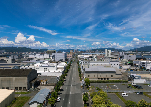 Aerial view of the cityscape, Chugoku region, Hiroshima, Japan