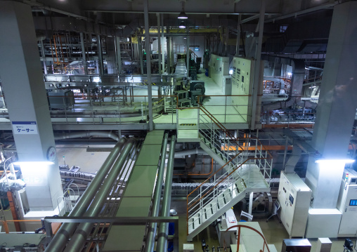Production of Asahi beer inside Asahi breweries, Kyushu region, Fukukoa, Japan