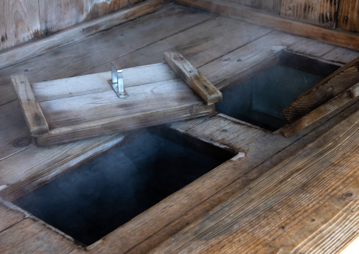 Hot spring for drinking in Kamado jigoku cooking pot hell, Oita Prefecture, Beppu, Japan