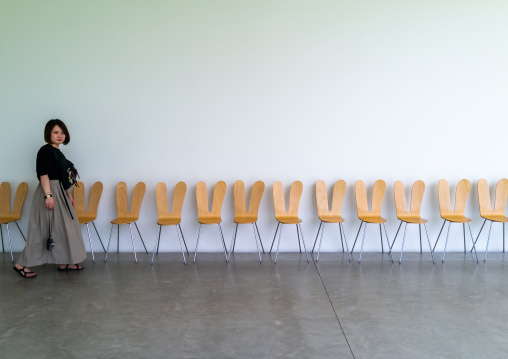 Chairs inside the 21st century museum of contemporary art, Ishikawa Prefecture, Kanazawa, Japan