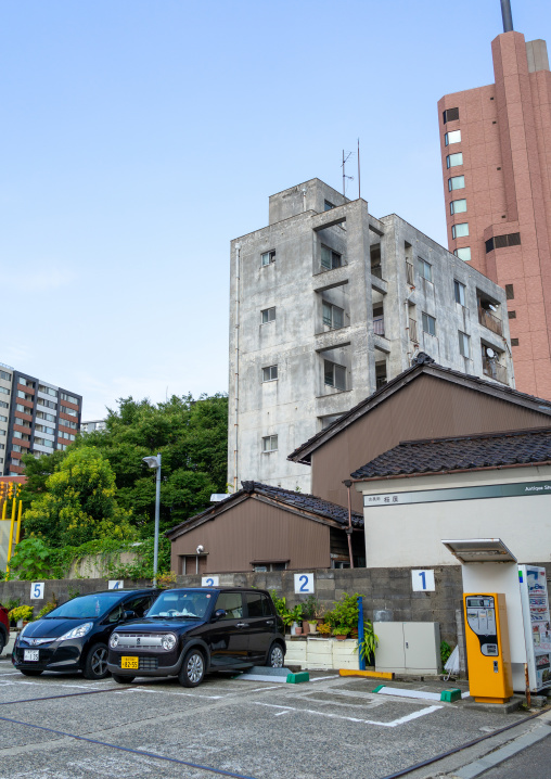 Cars on a parking, Ishikawa Prefecture, Kanazawa, Japan