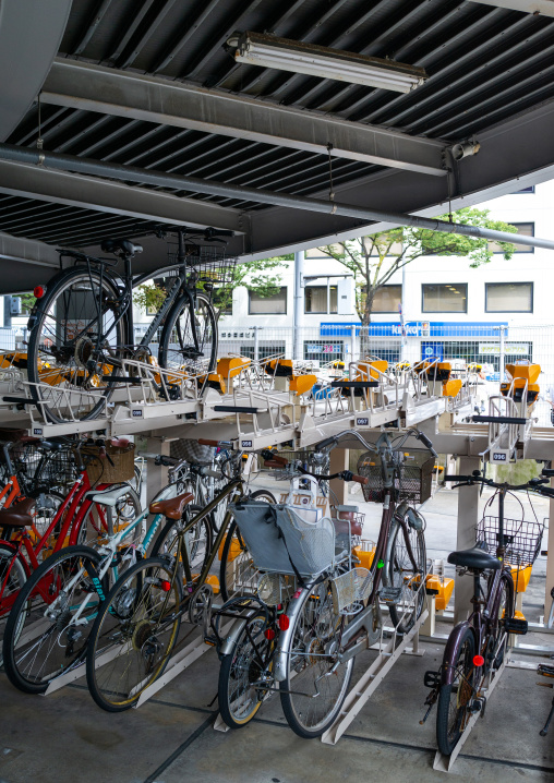 Bicycle parking station, Kyushu region, Fukuoka, Japan