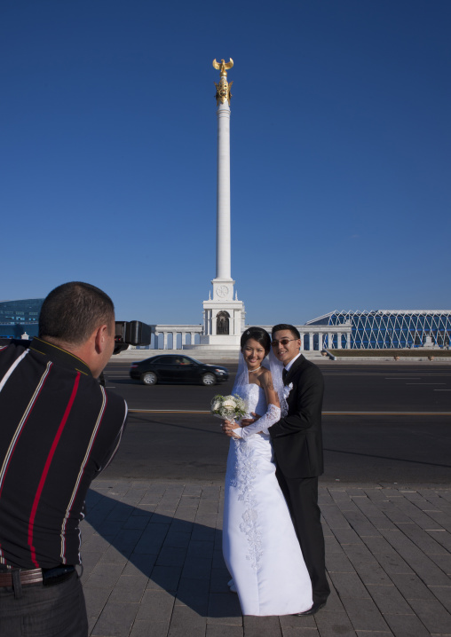 Wedding Picture On Kazakh Eli Square, Astana, Kazakhstan