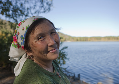 Woman In Burabay Lake, Kazakhstan