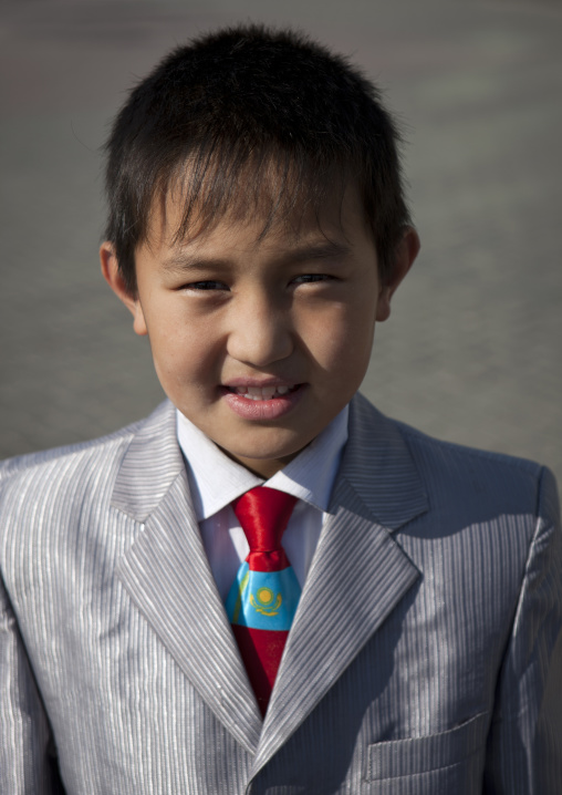 Dida, Boy Wearing A Suit, Astana, Kazakhstan