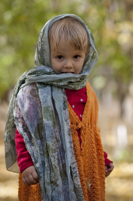 Ethnic Russian Girl Wearing A Veil, Astana, Kazakhstan