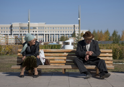 Old Couple On A Bench, Astana, Kazakhstan