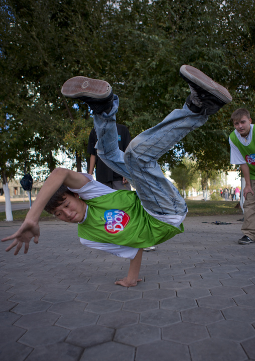 Break Dancer In Action In Astana, Kazakhstan