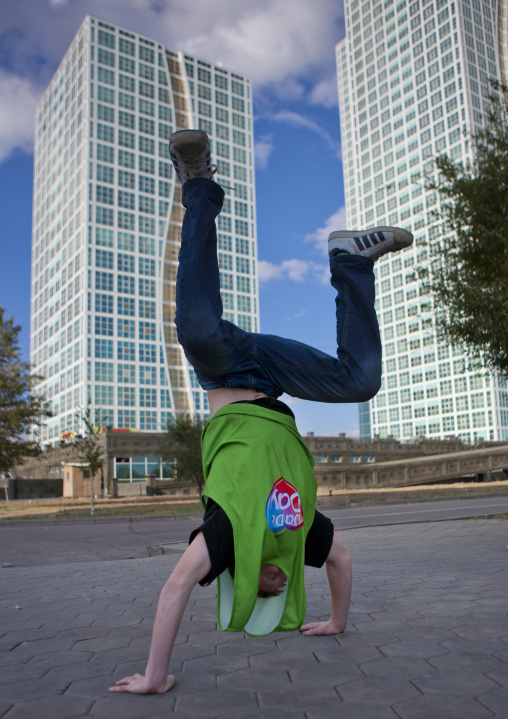 Break Dancer In Action In Astana, Kazakhstan
