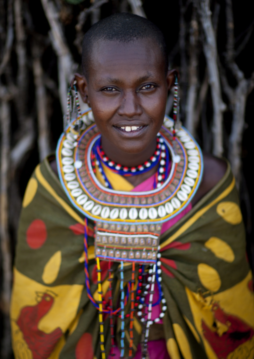 Maasai tribeswoman in traditional maasai clothing, Nakuru county, Nakuru, Kenya