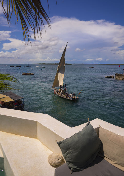 Houses, Hotels and boats on the waterfront, Lamu county, Shela, Kenya