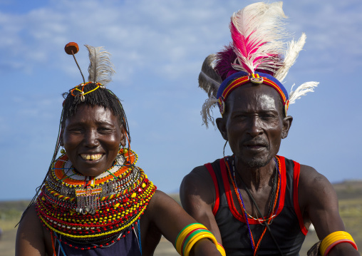 Turkana tribe couple, Turkana lake, Loiyangalani, Kenya