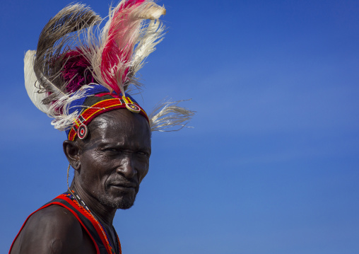 Portrait of a turkana tribesman, Turkana lake, Loiyangalani, Kenya