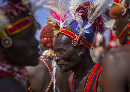 Turkana tribesmen dancing, Turkana lake, Loiyangalani, Kenya