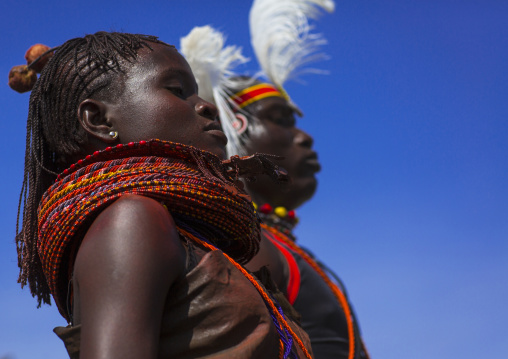 Turkana tribe couple dancing, Turkana lake, Loiyangalani, Kenya