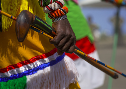 Rendille warrior with his wood club, Turkana lake, Loiyangalani, Kenya