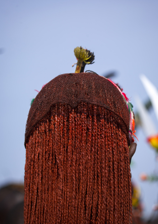 Rendille tribesman with long braided hair, Turkana lake, Loiyangalani, Kenya