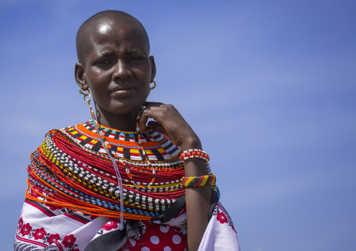 Portrait of a rendille tribeswoman, Turkana lake, Loiyangalani, Kenya