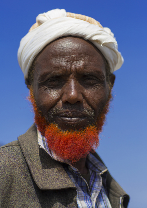 Somali tribe man with red beard, Turkana lake, Loiyangalani, Kenya