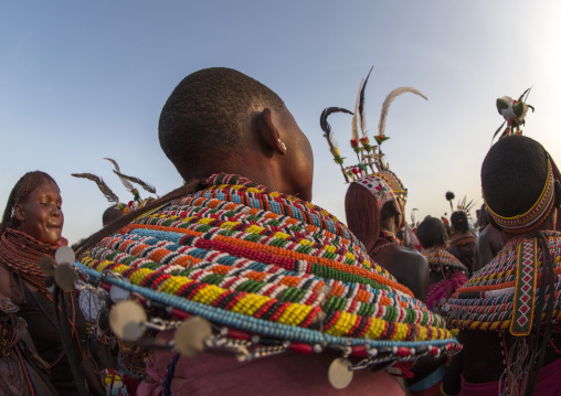 Rendille tribe men and women dancing, Turkana lake, Loiyangalani, Kenya