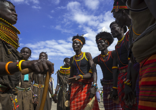 Turkana tribe people dancing, Turkana lake, Loiyangalani, Kenya