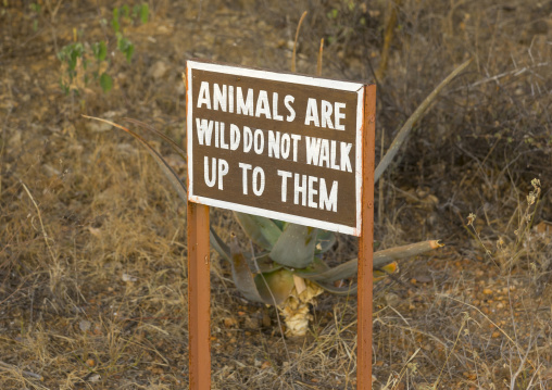 Warning sign in sasaab lodge, Samburu county, Samburu national reserve, Kenya