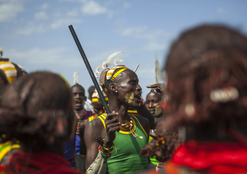 Dassanech tribe dancing, Turkana lake, Loiyangalani, Kenya