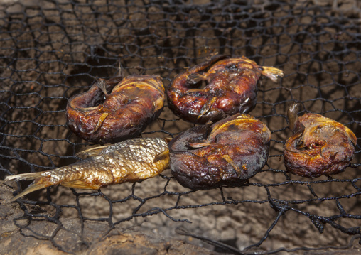 Smoke-drying fish, Baringo county, Baringo, Kenya