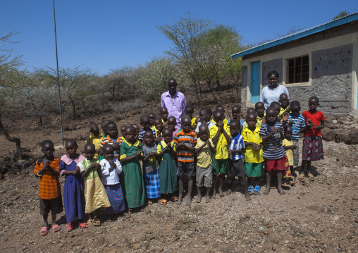Children in a local school with teatchers, Baringo county, Baringo, Kenya