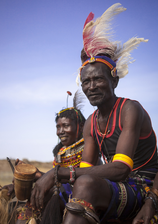 Turkana tribe couple, Turkana lake, Loiyangalani, Kenya