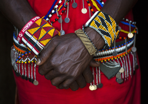 Detail of masai warrior's decoration, Nakuru county, Nakuru, Kenya