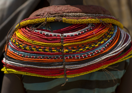 Rendille tribeswoman necklace, Marsabit district, Ngurunit, Kenya
