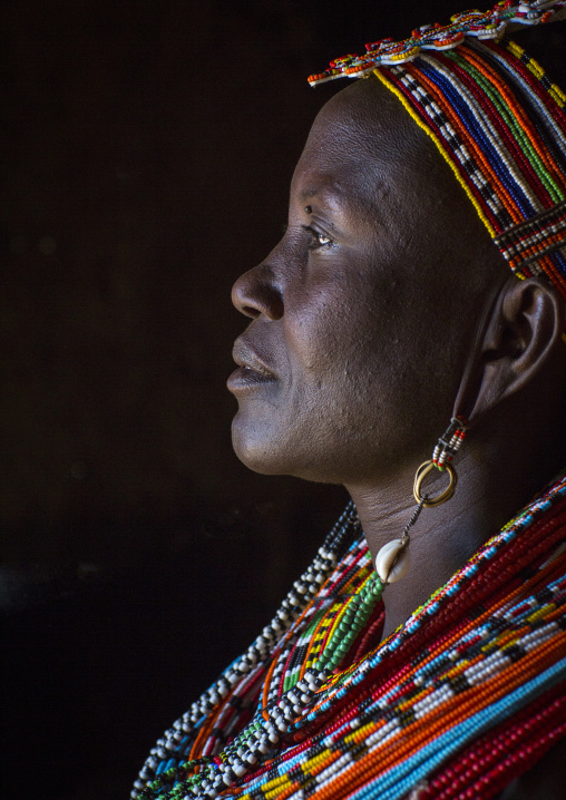 Samburu woman with traditional jewellry, Samburu county, Samburu national reserve, Kenya
