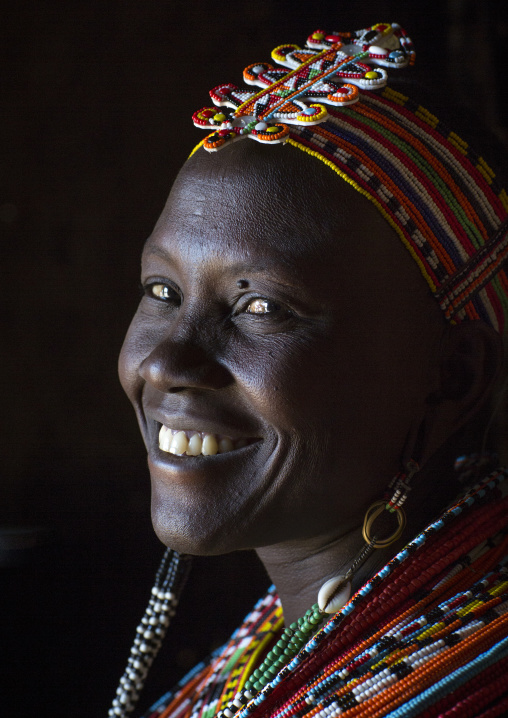 Samburu woman with traditional jewellry, Samburu county, Samburu national reserve, Kenya
