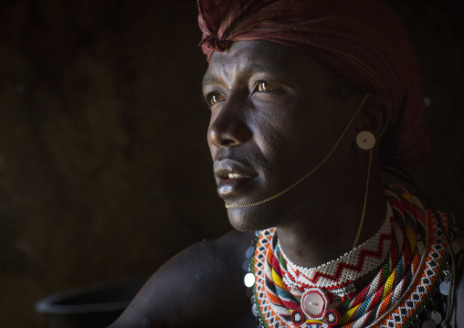 Portrait of a samburu tribesman morane, Samburu county, Samburu national reserve, Kenya