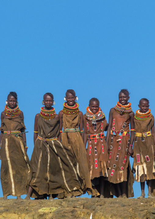 Portrait of Turkana tribe women, Marsabit County, Loiyangalani, Kenya