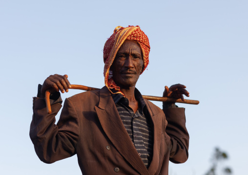 Portrait of a muslim Borana man with a keffiyeh, Marsabit County, Marsabit, Kenya