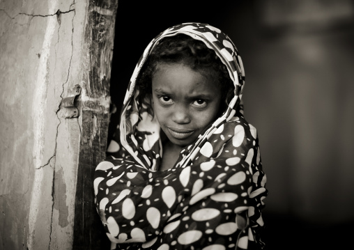 Portrait of a shy Borana tribe girl, Marsabit County, Marsabit, Kenya