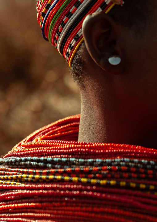 Rendille tribe beaded neckalces, Marsabit County, Marsabit, Kenya